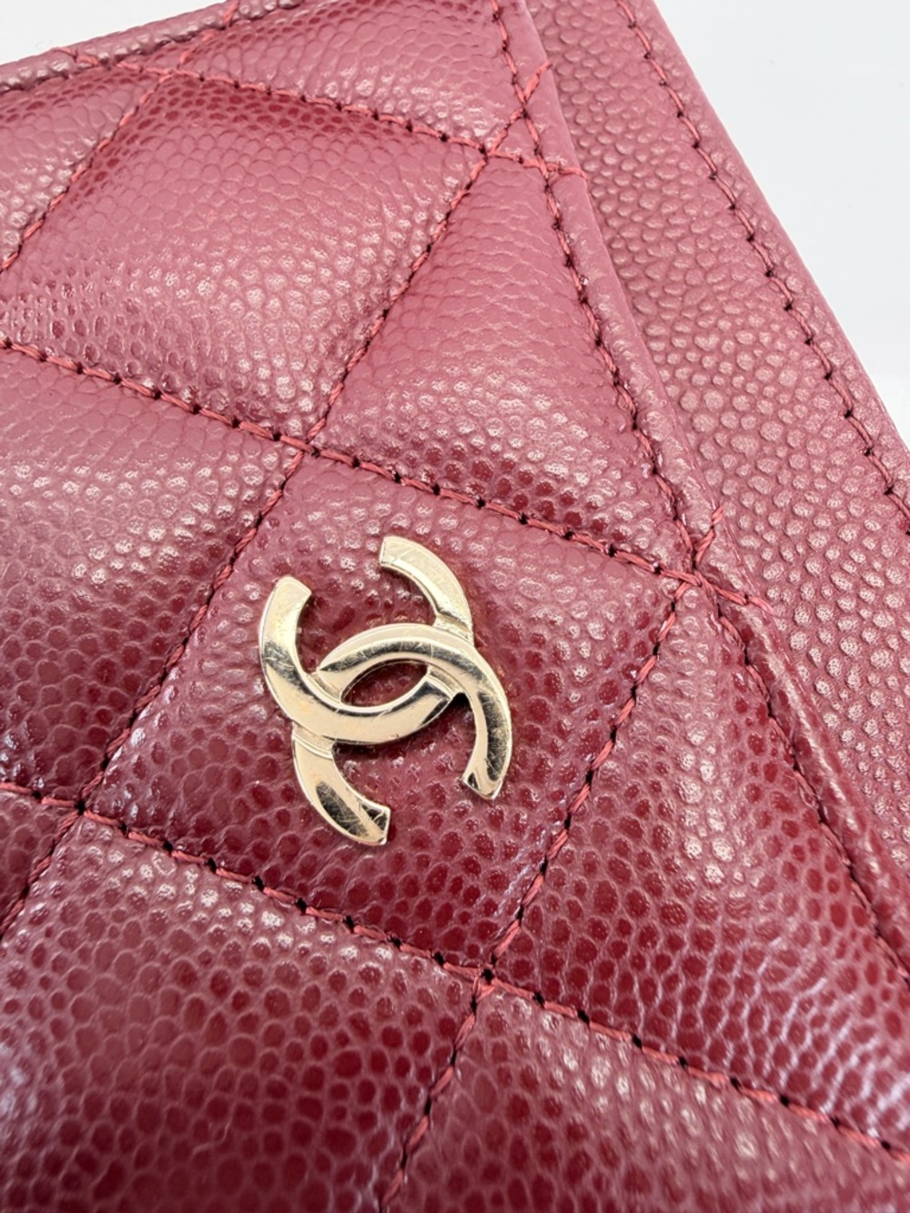 Chanel Caviar Quilted Card Holder Burgundy - Picture 5 of 11